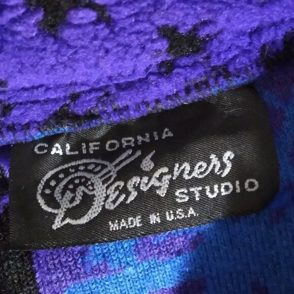 Vintage Moose & Snowflakes Pattern Fleece Jacket - Picture 6 of 7